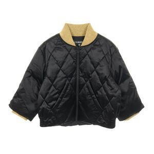 Chanel Down Jacket Quilted P57120v43068 Nylon Down Jacket Women's Used A